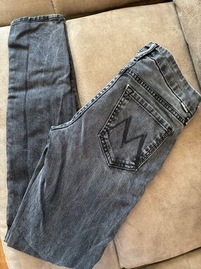 Mother The Looker Lies & Shadows Gray Skinny Jeans Size 25